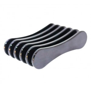 Manicure brush stand, metal, brush holder, handy shape, 5 sections, black