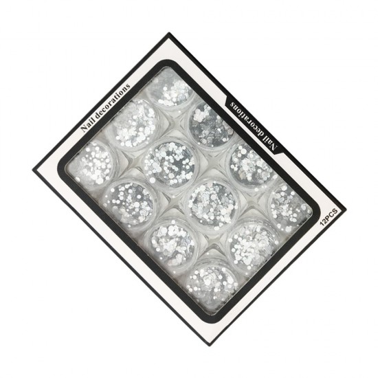 Pailletten Silber 1 GlasMIS0125-18957-Китай-Nagel Dekor und Design