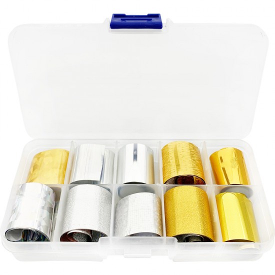 Foil set for nail art 50 cm 10 PCs GOLD SILVER, MAS078, 17664, Foil,  Health and beauty. All for beauty salons,All for a manicure ,All for nails, buy with worldwide shipping