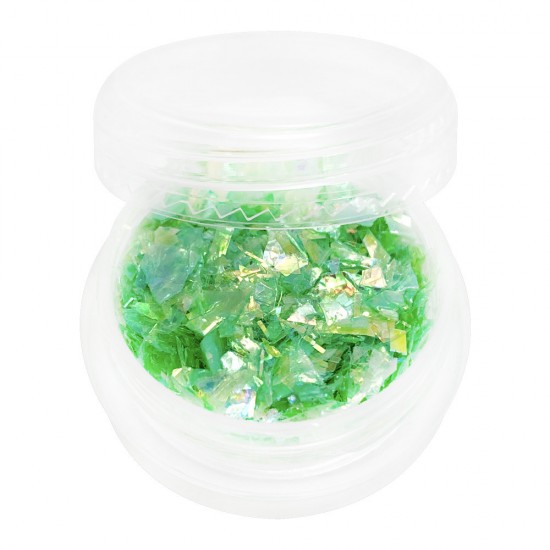 Mica in a jar is GREEN. Full to the brim and convenient for the master container. Factory packaging-18018-China-Decor and nail design