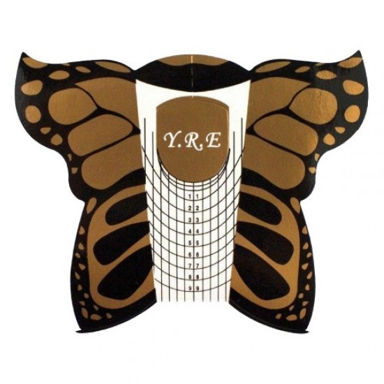 Форма для нарощування нігтів (метелик/золото)-58707-China-Тіпси, форми для нігтів