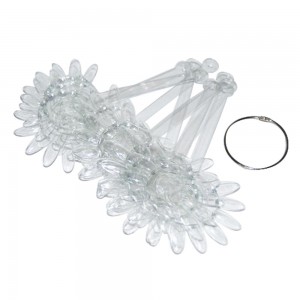  Tablette éventail transparente fleur pour 12 ongles 10 pcs