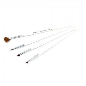  Set de 4 pinceaux pour peinture (manche blanc)