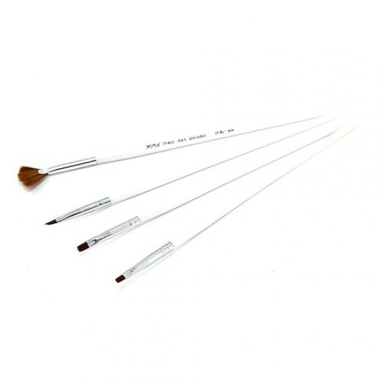 Set of 4 brushes for painting (white handle)-59088-China-Brush