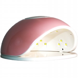 Лампа для ногтей с вентилятором розовая, перламутр, жемчуг, F4S, UV LED, 48W, охлаждение диодов, не печет, долгий срок службы