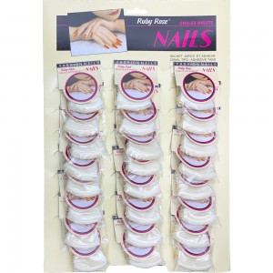 Prix pour 12 sachets. Ruby Rose White SQUARE Feuille de faux ongles