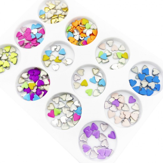 MARKDOWN! Metal decor MASTER professional MULTICOLORED HEARTS (Mixed cells), MAS055, 17462, Decor,  Health and beauty. All for beauty salons,All for a manicure ,All for nails, buy with worldwide shipping
