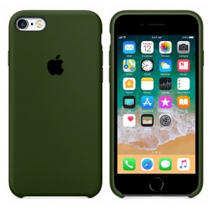 Estojo de silicone para iphone 6/6S cáqui, iPhone, + vidro protetor de presente