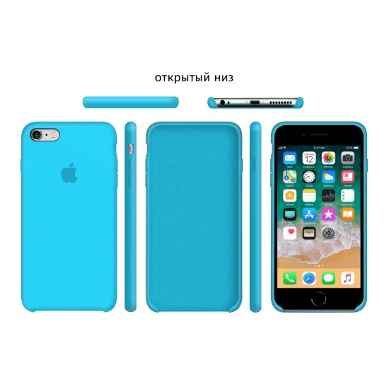 Capa de silicone para iPhone/iphone 6\6S azul/azul + vidro protetor de presente-952724972--Gadgets e acessórios