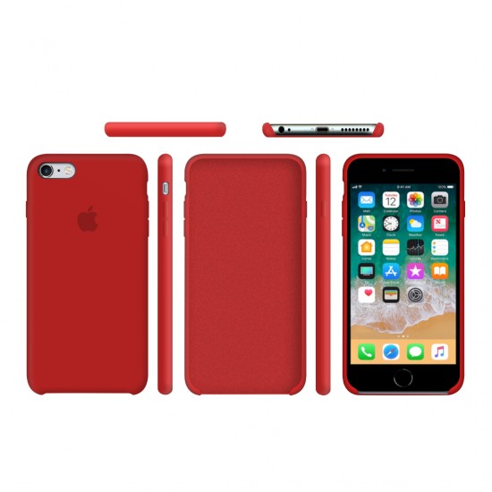 Funda de silicona para iPhone/iphone 6\6S rojo/rojo + cristal protector de regalo-952724978--Gadgets y accesorios