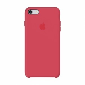 Capa de silicone para iPhone, iphone 6, 6S, framboesa vermelha/framboesa vermelha + vidro protetor de presente