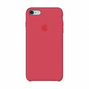 Funda de silicona para iPhone, iphone 6, 6S, rojo-frambuesa/rojo frambuesa + cristal protector de regalo