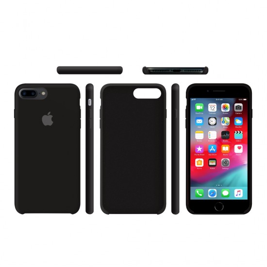 Capa de silicone para iphone/iphone 7 plus/8 plus preto preto-952724983--Gadgets e acessórios