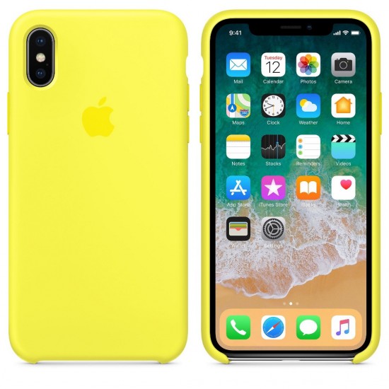 Capa de silicone para iphone/iphone X/Xs flash amarelo amarelo-952724994--Gadgets e acessórios