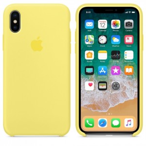  Coque en silicone pour iPhone/iPhone Xs max jaune limonade