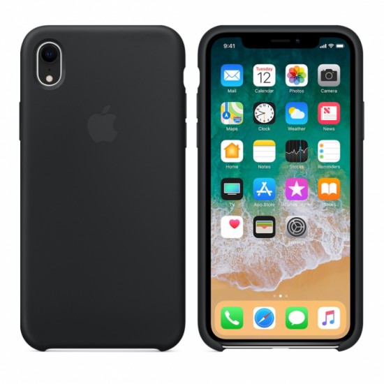 Capa de silicone para iPhone/iphone XR preto preto-952725024--Gadgets e acessórios