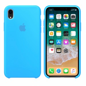 Силиконовый чехол на айфон/iphone XR blue голубой