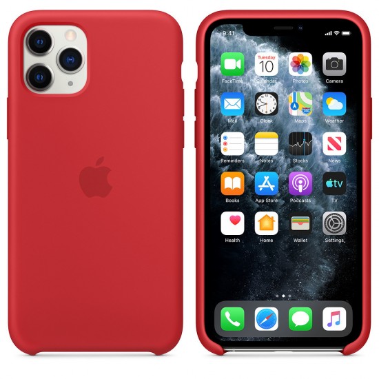 Capa de silicone para iPhone/iphone 11 Pro vermelho vermelho-952725050--Gadgets e acessórios