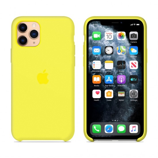 Siliconen hoesje voor iPhone/iphone 11 Pro flash geel geel-952725051--Gadgets en accessoires