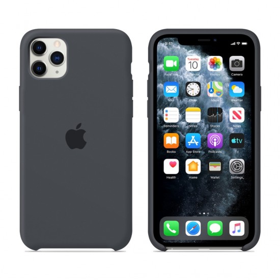 Coque en silicone pour iPhone/iPhone 11 Pro Max gris anthracite gris graphite-952725056--Gadgets et accessoires