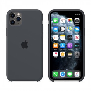 Capa de silicone para iPhone/iphone 11 Pro Max série grafite cinza carvão