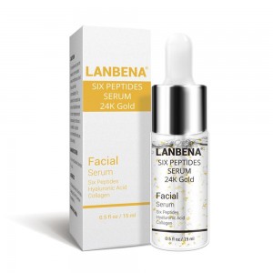  Serum Lanbena 6 peptides gold 24K, for the face, anti-aging cream, lifting, firming, anti-wrinkle whitening moisturizing acne treatment