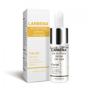  Lanbena Serum 6 péptidos 24K oro cara crema antienvejecimiento reafirmante antiarrugas blanqueamiento hidratante cuidado del tratamiento del acné