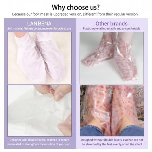 Lanbena Lavendel-Fußpeeling entfernt effektiv abgestorbene Haut in 2-7 Tagen, Fußmaske