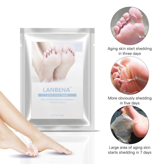 Lanbena Foot Peeling verwijdert effectief dode huid in 2-7 dagen, voetmasker