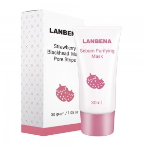 Nose strips, Lanbena exfoliating mask with strawberries, removing blackheads, cleaning, acne treatment, peeling