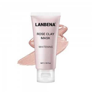 Nourishing mask for deep cleansing with pink clay, Lanbena, moisturizing, fat removal, shrink pores