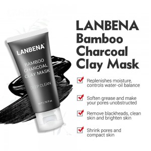 Black bamboo charcoal facial mask, Lanbena Bamboo
