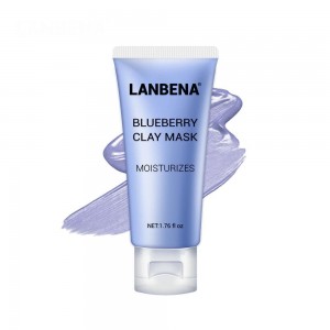 LANBENA mirtilo extrato de argila máscara facial refrescante anti-envelhecimento limpeza profunda remoção de gordura encolher poros nutrir