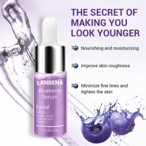 Anti-aging anti-wrinkle product with blueberry extract and hyaluronic acid, lanbena Blueberry Serum