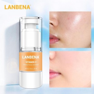 Base de maquillaje de vitamina C Lanbena serum para la cara encoge los poros primer Oil control