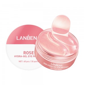  Patchs hydrogel pour les yeux à l'extrait naturel de rose, hydrate, blanchit, raffermit la peau autour des yeux, réduit les rides.