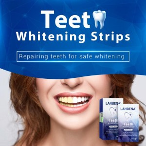  Bandes de blanchiment des dents Lanbena pour un usage quotidien enlèvent les taches, la plaque 7 paires/boîte