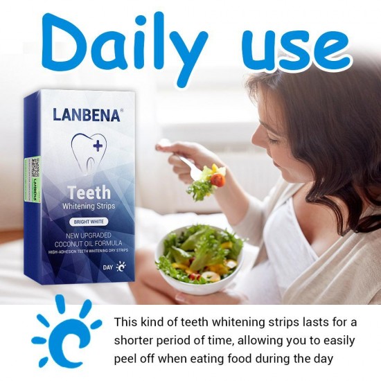 Bandes de blanchiment des dents Lanbena pour un usage quotidien enlèvent les taches, la plaque 7 paires/boîte-952732850-Lanbena-Beauté et santé. Tout pour les salons de beauté