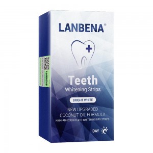  Bandes de blanchiment des dents Lanbena pour un usage quotidien enlèvent les taches, la plaque 7 paires/boîte