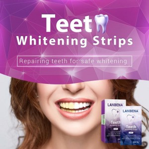 Lanbena night teeth whitening strips removes stains, plaque 7 pairs / box