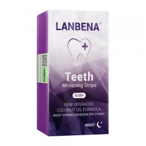 Lanbena night teeth whitening strips removes stains, plaque 7 pairs / box