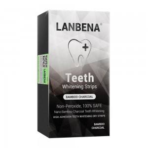  Lanbena Bandes de Blanchiment des Dents Charbon de Bambou 7 paires/boîte