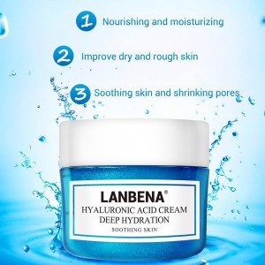 Lanbena hyaluronic acid face cream deeply moisturizes and soothes the skin narrows the pores anti-aging whitening skin care 40g