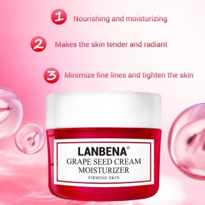 Крем-ліфтинг зміцнюючий з екстрактом виноградних кісточок для особи Lanbena захист підтяжка шкіри обличчя 40г