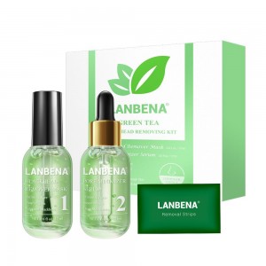 Blackhead removal kit, anti acne, with Lanbena green tea extract peeling acne treatment pores smoothing