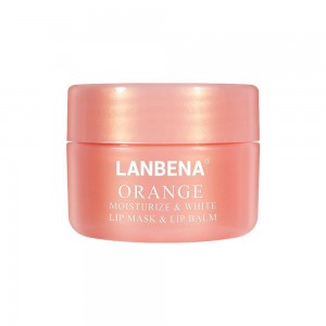 Lanbena Orange Lip Balm with orange extract, vitamin C, sleep lip care, moisturizing, nourishing