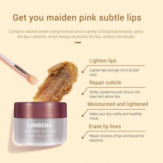 Lip Scrub, Lanbena balsem, Lip mask, rietsuiker, Jojoba, druivenpitten, Shea butter, exfolieert dode lip huid-952732874-Lanbena-Schoonheid en gezondheid. Alles voor schoonheidssalons