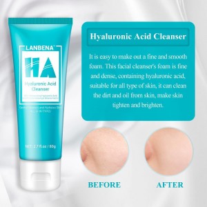  Nettoyant pour le visage à l'acide hyaluronique Lanbena nettoyant hydratant nettoyant en profondeur nettoyant pour les soins de la peau du visage