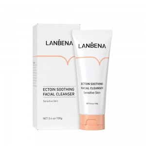 Lanbena Ectoin cleanser, Anti-allergeen, kalmeert de huid, reinigt de huid en vuil, herstelt het gezicht na acne, maakt de huid glad, elastisch, schoon