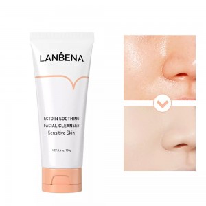 LANBENA Ectoin Cleanser, Anti-alérgico, acalmar a pele, limpar a pele do rosto e sujeira, reparar o rosto após a acne, fazer a pele lisa, elástica, limpa